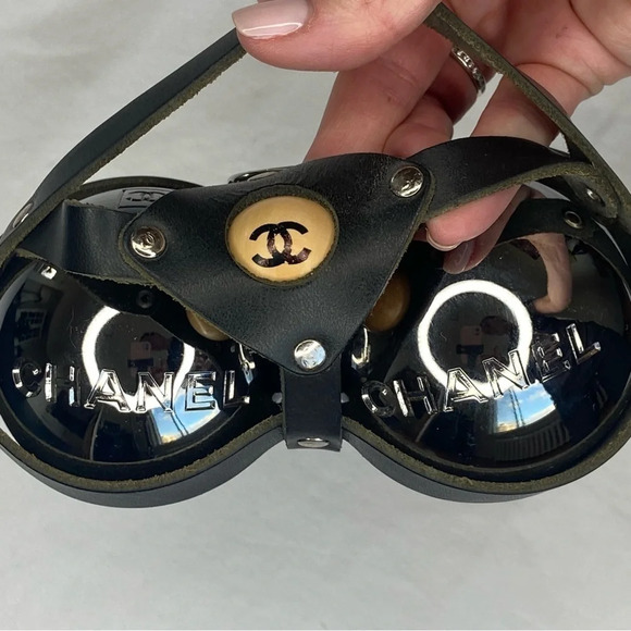💯 Chanel pétanque set limited edition in chromed steel and black leather chic - Picture 15 of 16